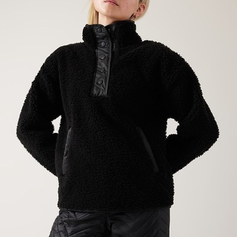 Athleta Cozy Sherpa Snap Sweatshirt